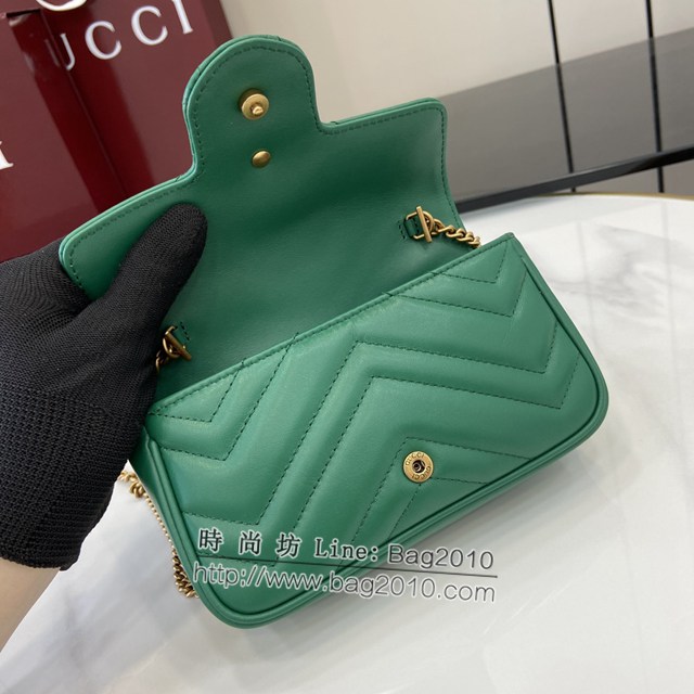 Gucci專櫃古馳最新款Marmont系列超迷你手袋絎縫V型鏈條斜挎女包 jh2215型號：476433